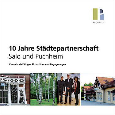 Titelbild der Broschüre zum Städtepartnerschaftsjubiläum Salo Puchheim